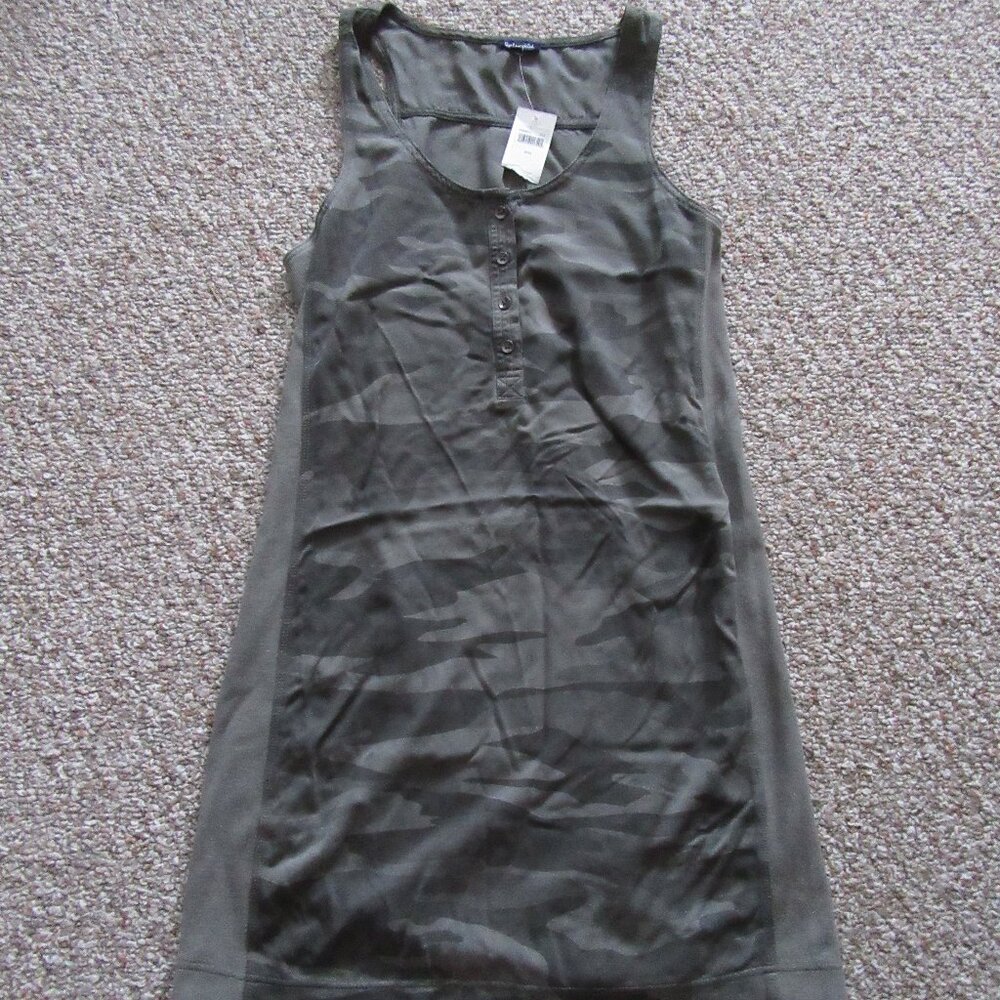 Splendid Sleeveless Army Green Print Dress Size Small NWT